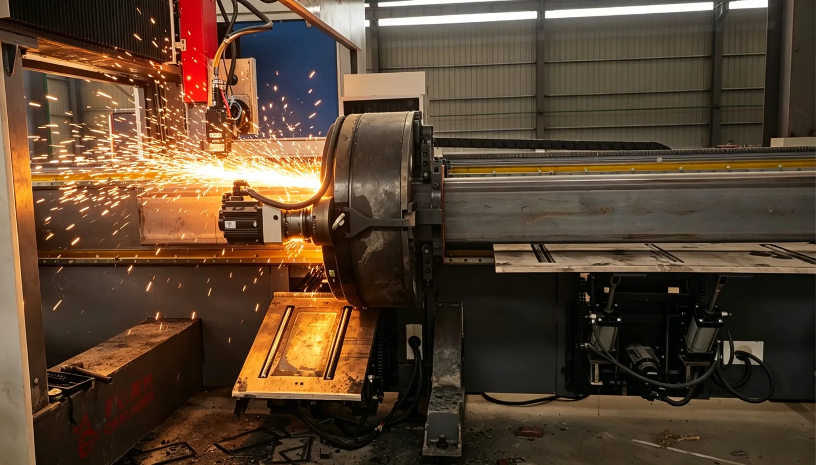 CHYLASER laser solution on-site at a Construction Equipment customer